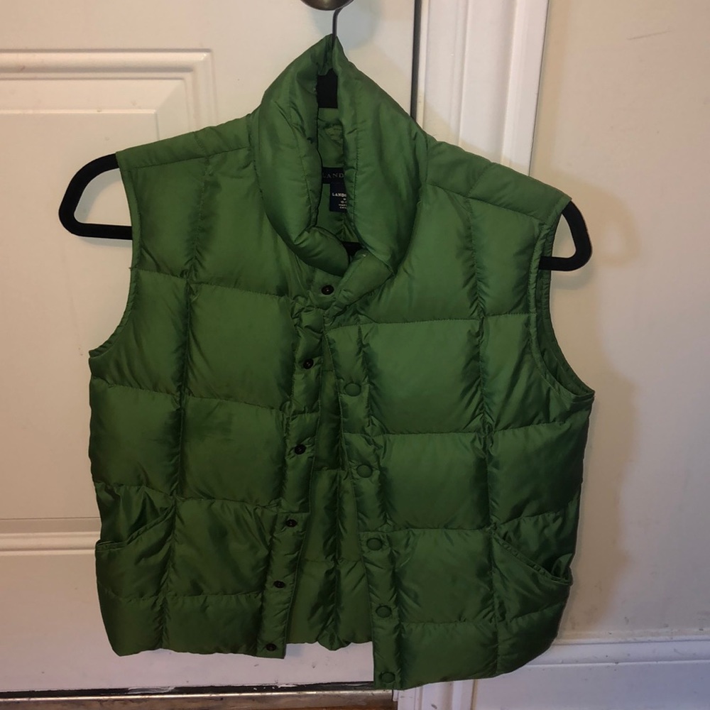 Lands end green puffer vest